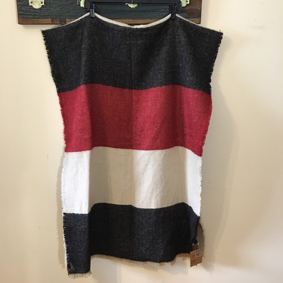 2/$25 Just Cozy Red Black and White Colour Block Scarf - Picture 5 of 9